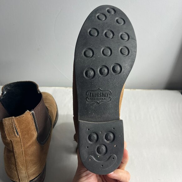 Thursday Boot Co Suede Duchess Chelsea Boots Size 9 in Cognac - Picture 10 of 13